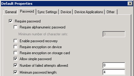 Exchange 2010 ActiveSync Policies
